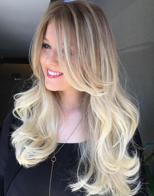 Long Layered Blonde Balayage Hair