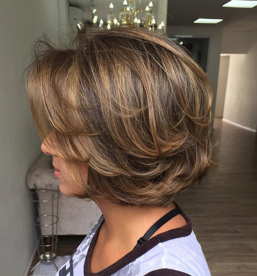 Medium Layered Brown Balayage Hairstyle