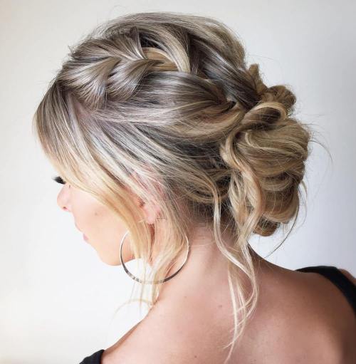 Messy Low Bun With A Braid