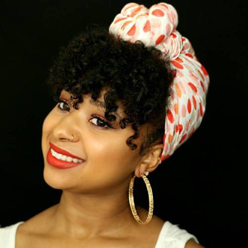 Natural Hairstyle With A Bandana