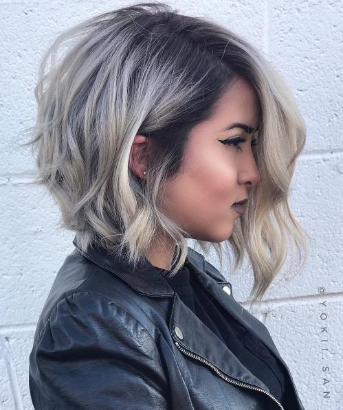 Wavy Ash Blonde Lob