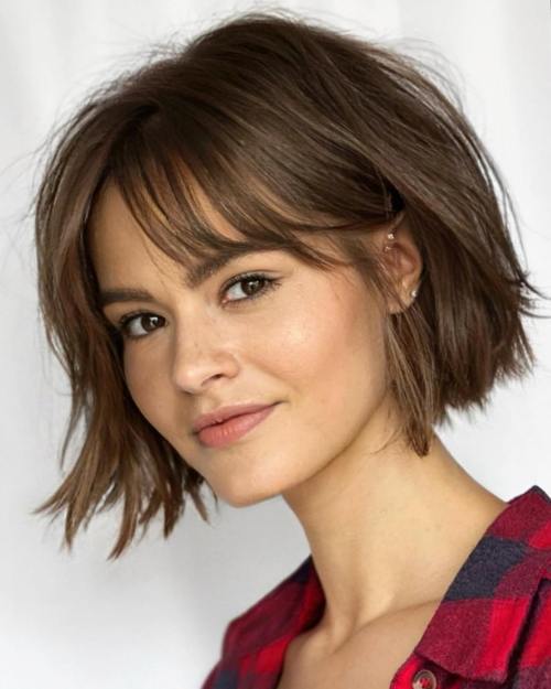 Cute Disconnected Chin-Length Bob