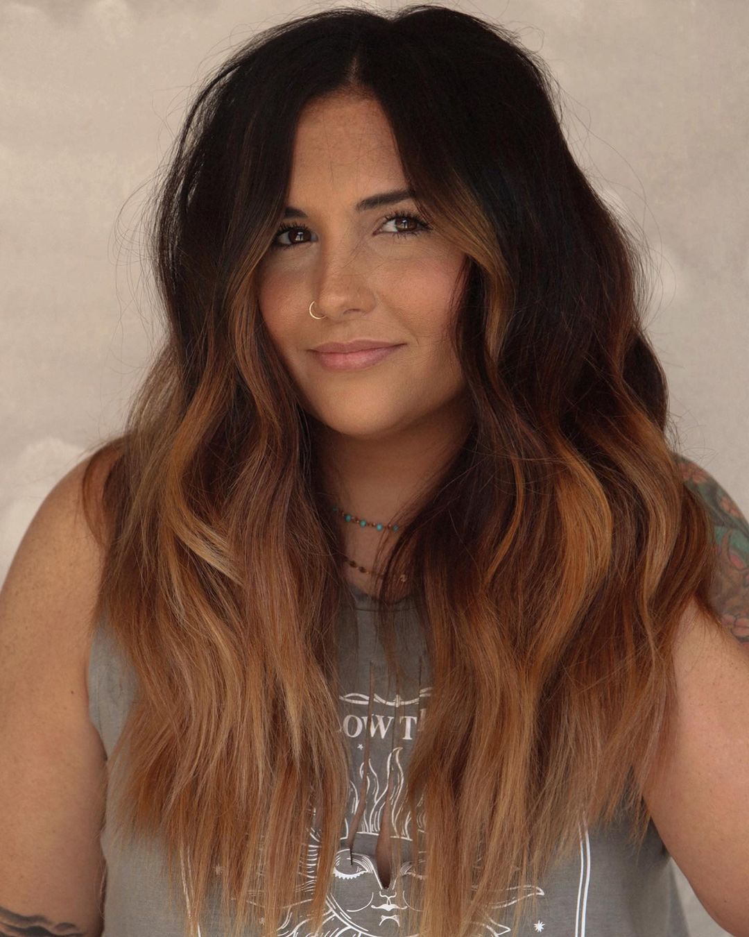 Honey Blonde Ombre for Women with Black Hair and Olive Skin