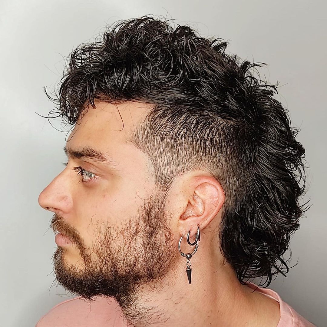 Tousled Mullet with Shaved Sides