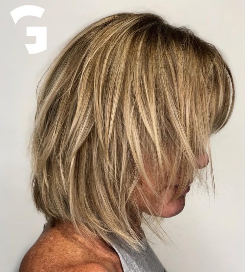 Shaggy Bob With Blonde Highlights