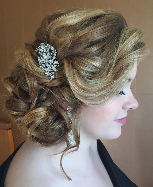 side updo for brides