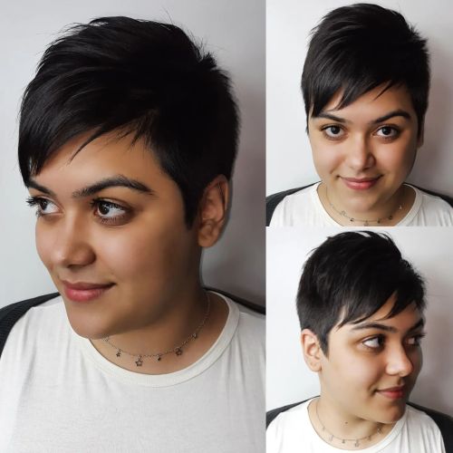 Slimming Short Undercut with Razored Bangs