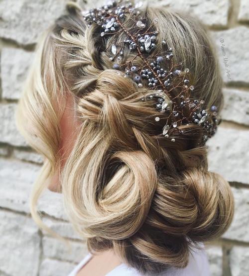 Wedding Updo With Crown Braid