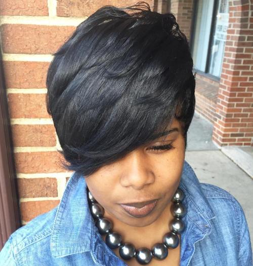 Black Layered Pixie