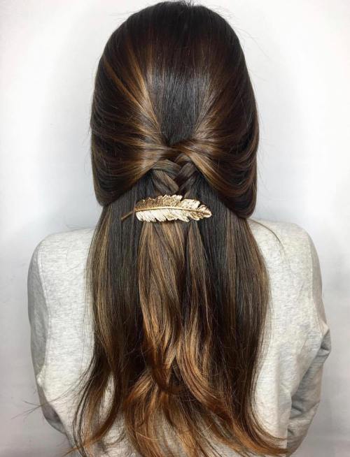 Braided Half Up Half Down Hairstyle