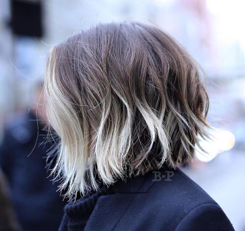 Choppy Bob With Blonde Balayage