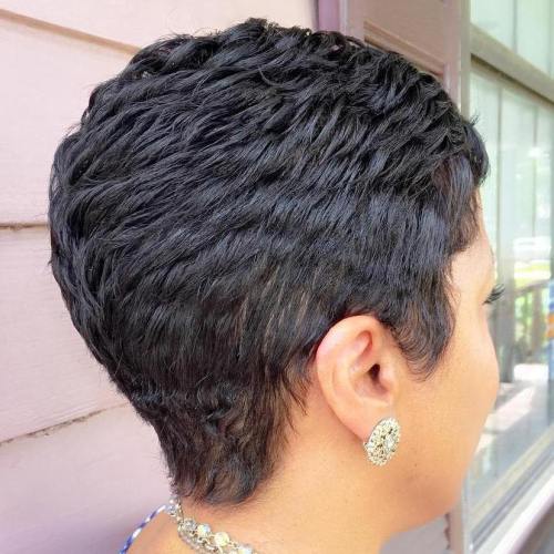 Short Choppy Black Pixie