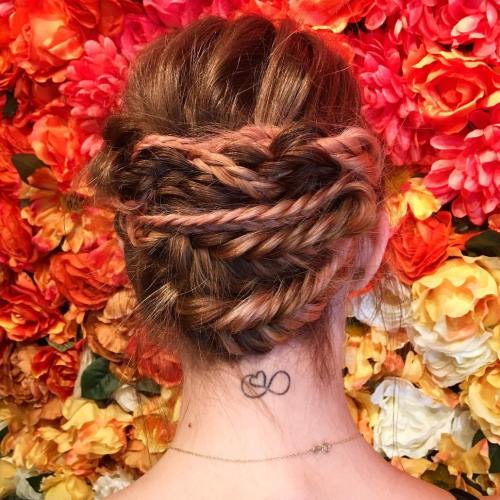 Snake Braid Updo For Long Hair