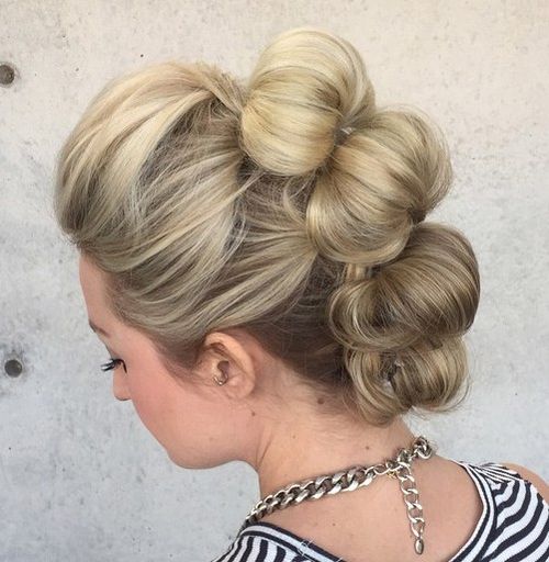 blonde mohawk updo