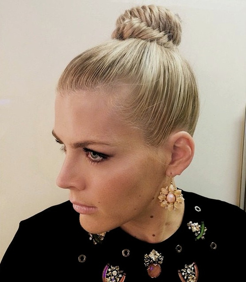 high sleek braided bun