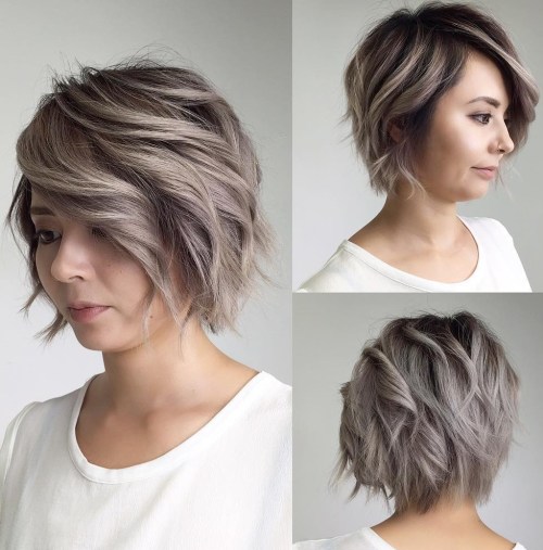 Side-Parted Razored Bob