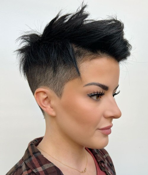 Women’s Funky Half-Shaved Pompadour