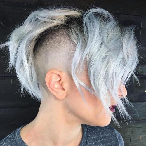 Half Shaved Silver Bob