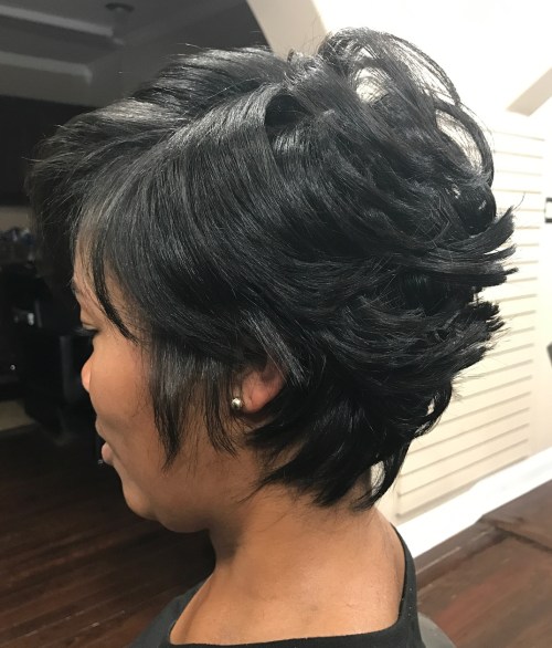 Layered Black Pixie Bob