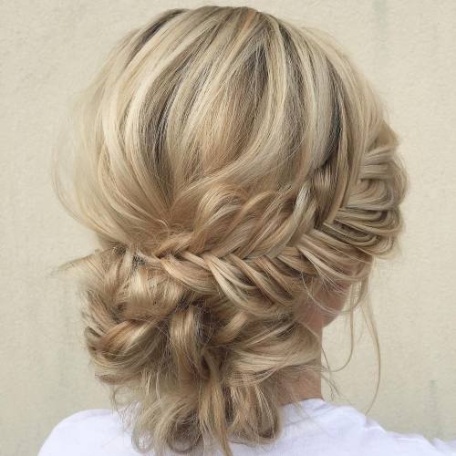 Loose Fishtail Bun Updo