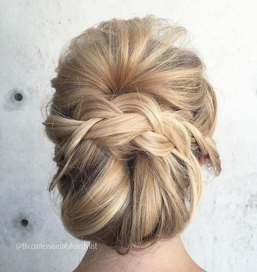 Messy Chignon With Braid