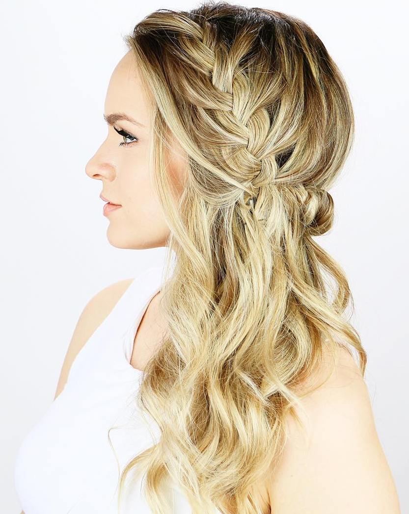 Side Braid Half Updo