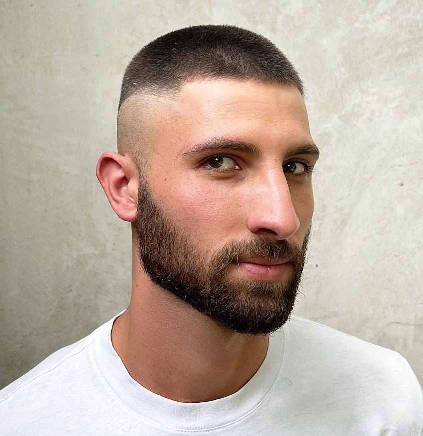 Traditional Crew Cut with Skin Fade