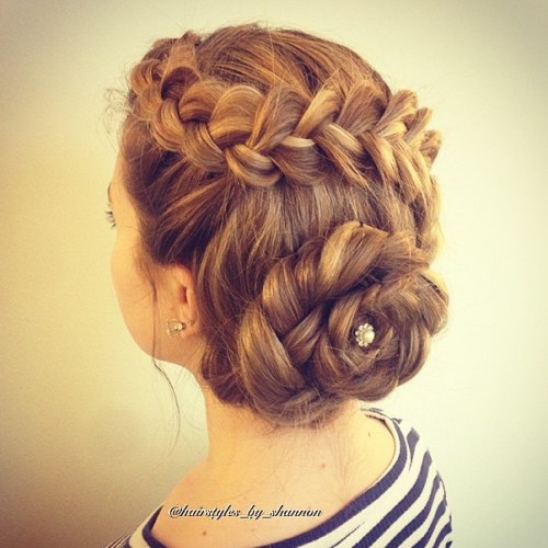 Braided Florette Updo For Long Hair