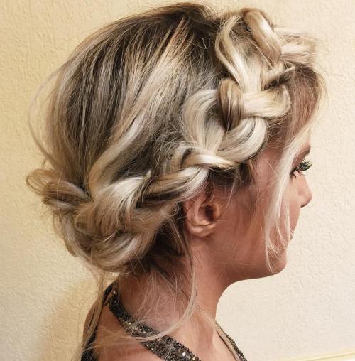 Messy Headband Braid Updo