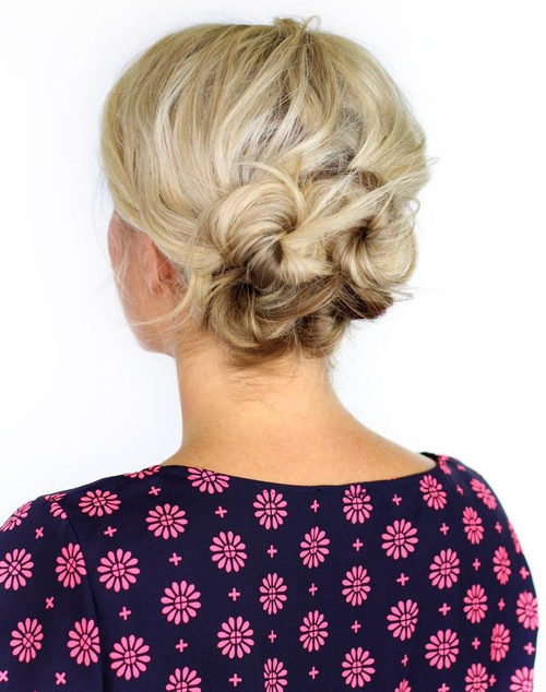 knotted updo for short hair