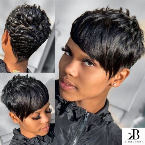 High-Shine Black Short Chopped Cut