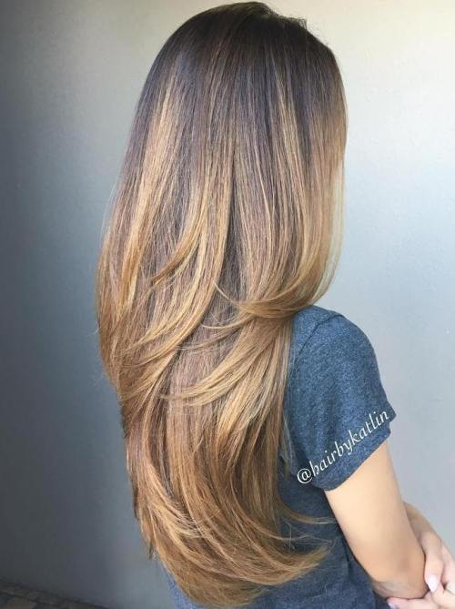 Light Brown Balayage For Long Hair