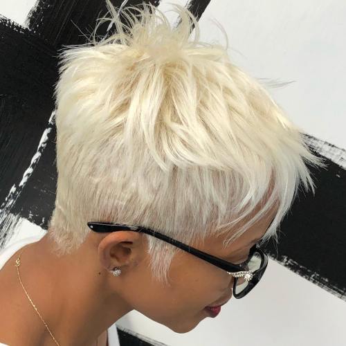 Choppy Tapered White-Blonde Pixie