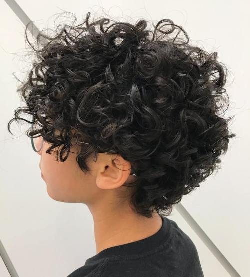 Curly Black Pixie