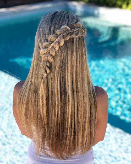 Half Up Stacked Braid