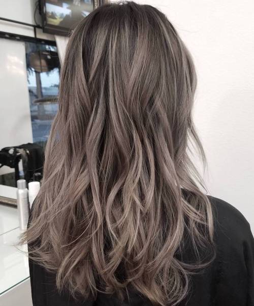 Long Layered Ash Brown Hair