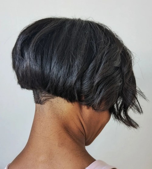 Super Short Bob on Straight Black Hair