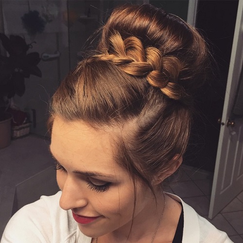 Bun With A Braid Around