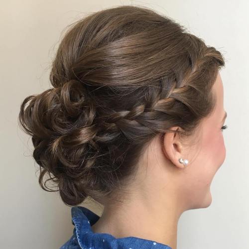 Headband Braid And Bun Updo