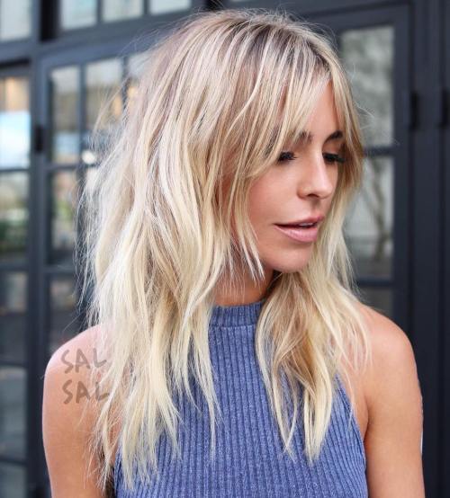 Long Blonde Shag Haircut