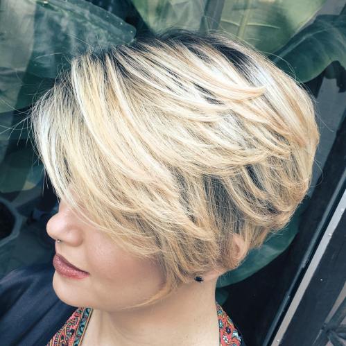 Blonde Layered Pixie Bob