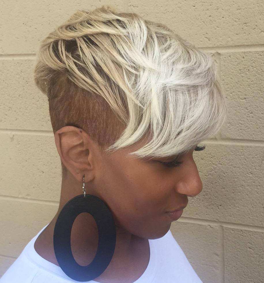 Short Blonde Undercut For Black Women