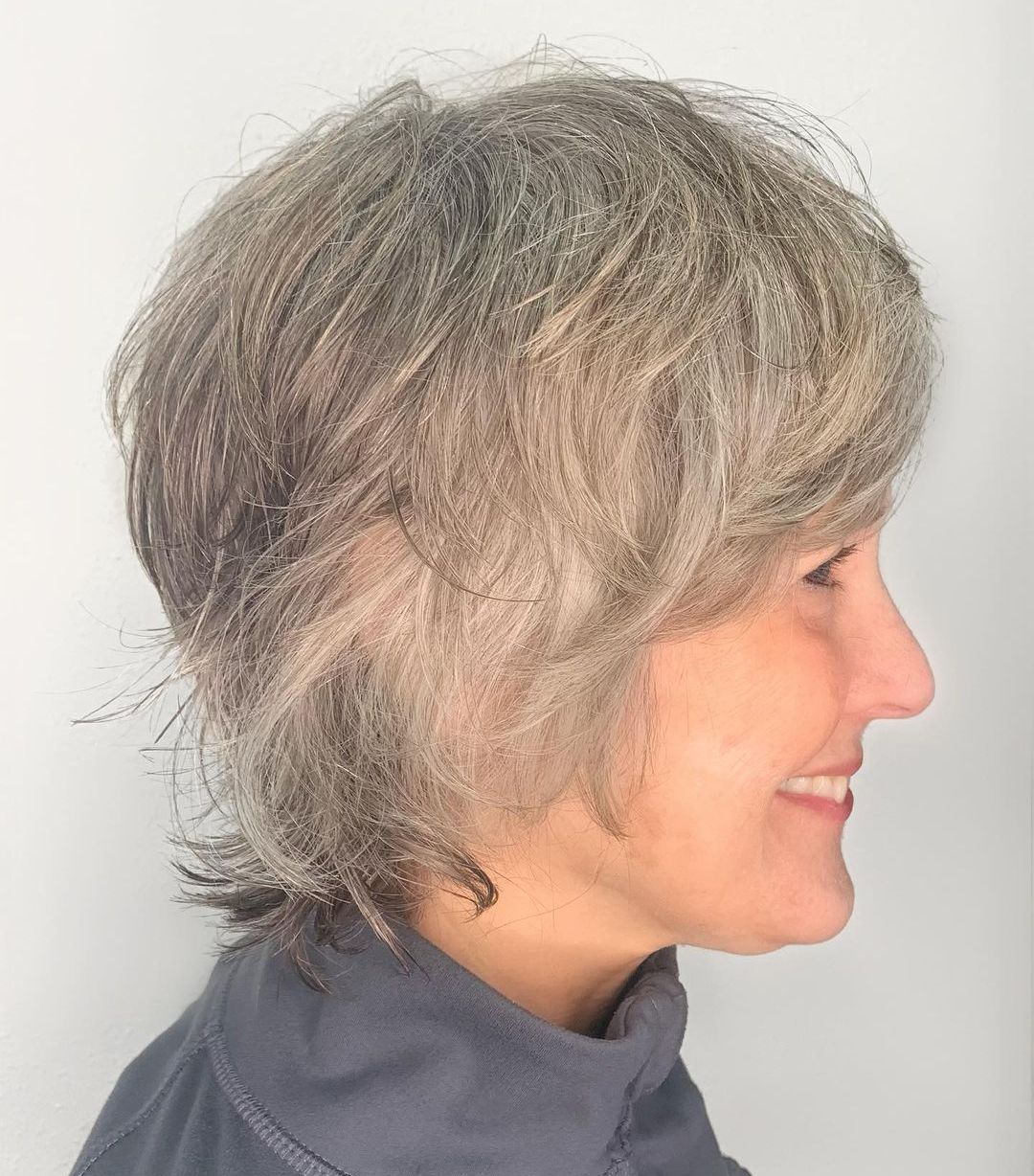 Short Silver Shag with Soft Feathery Finish