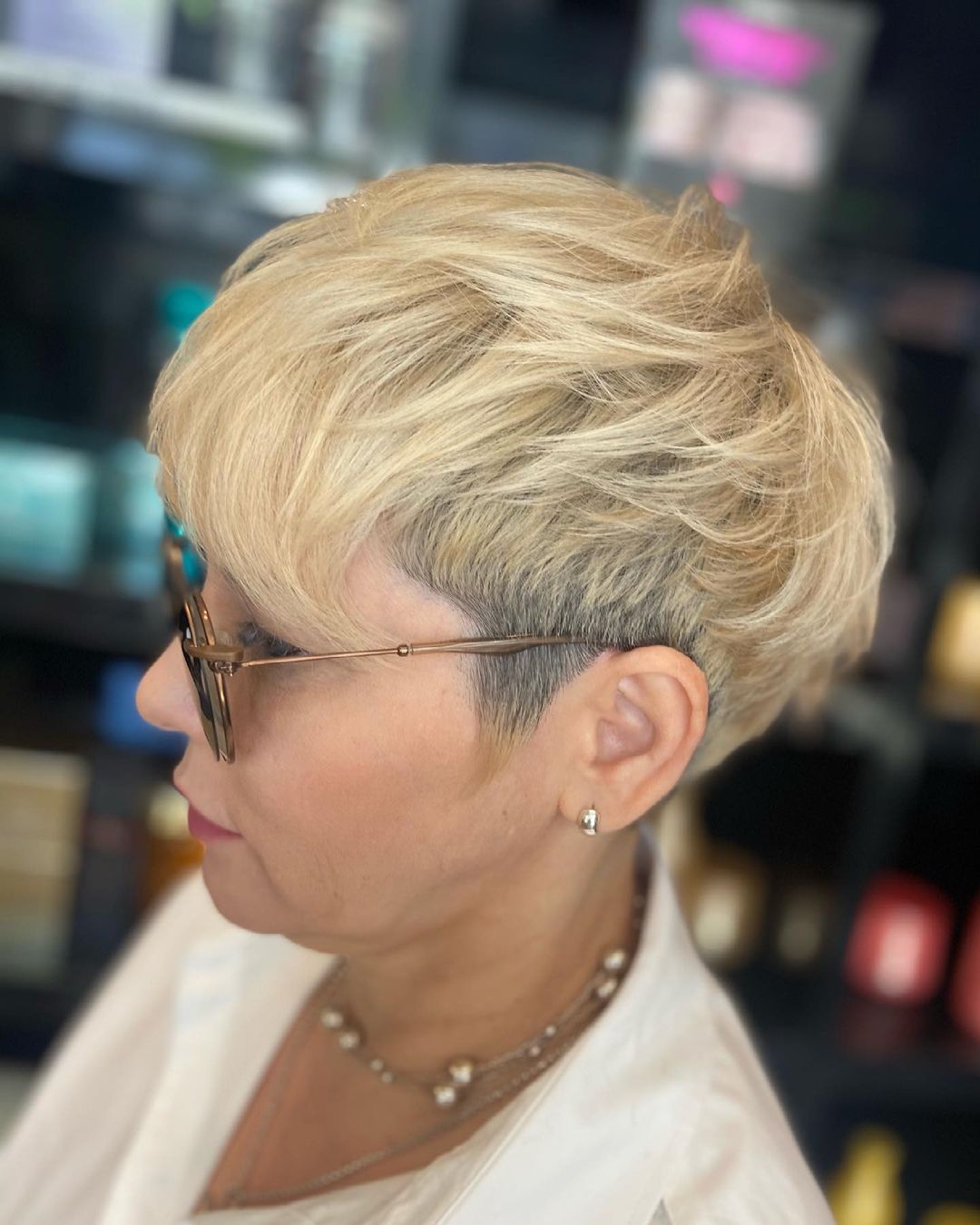 Chic Blonde Pixie and Glasses