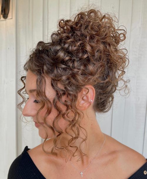 High Bun for Curly Hair