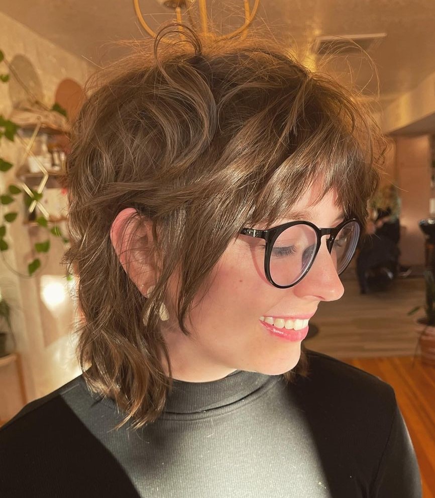 Short Tousled Mullet for Thick Hair