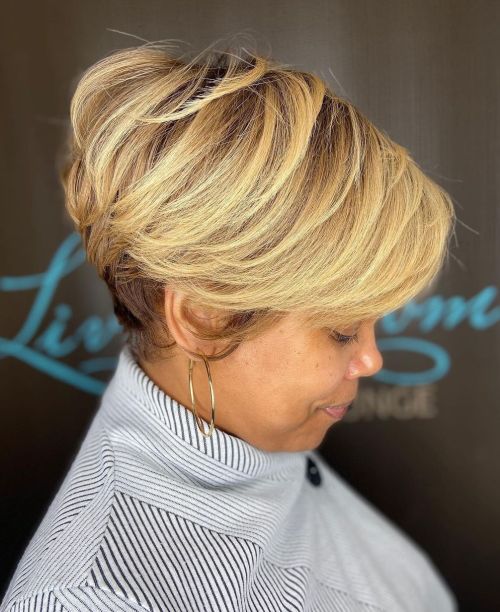 Undercut Bronde Pixie For Black Women