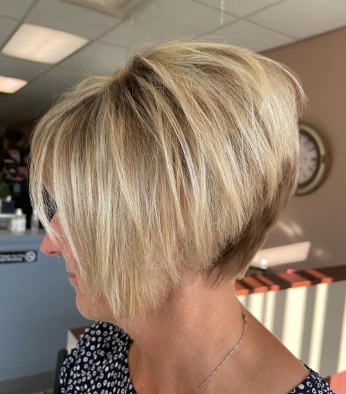 Sharply Stacked Bob with Wispy Layers