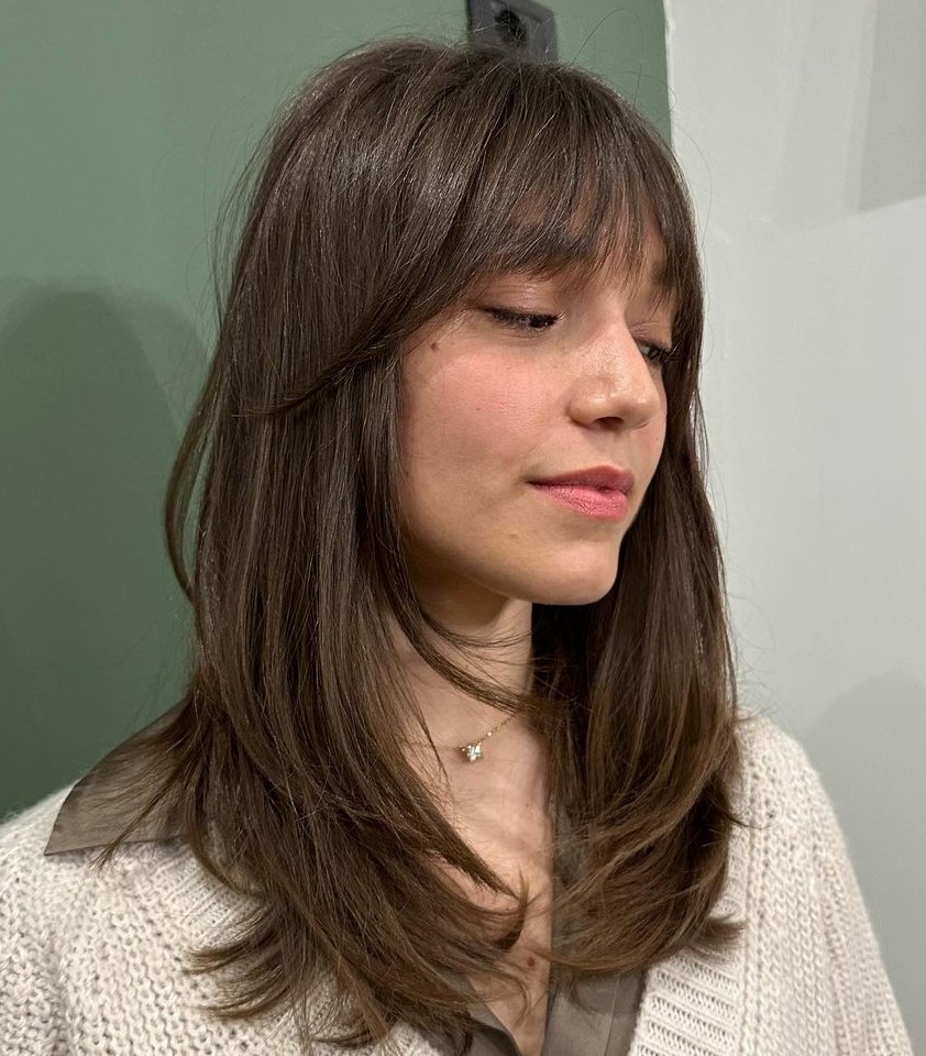 Long Layers and Layered Bangs on Straight Hair