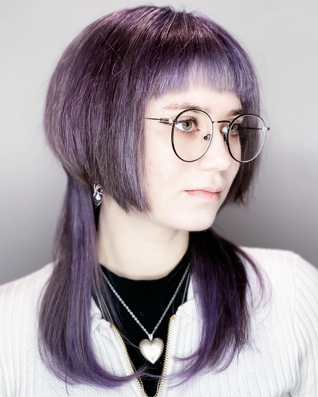 Sleek Purple Jellyfish Hairstyle